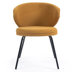 Chaises de salle à manger Boucle avec pieds en fer noir, ensemble de 2