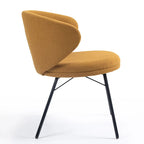 Chaises de salle à manger Boucle avec pieds en fer noir, ensemble de 2