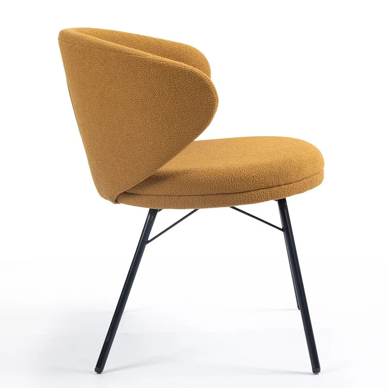Chaises de salle à manger Boucle avec pieds en fer noir, ensemble de 2