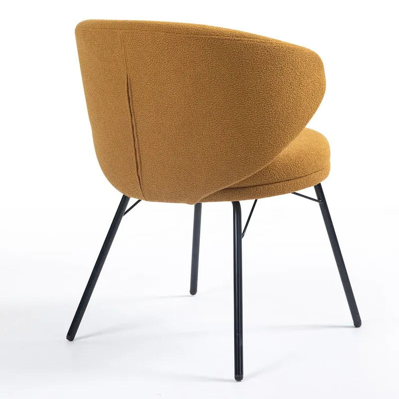 Chaises de salle à manger Boucle avec pieds en fer noir, ensemble de 2