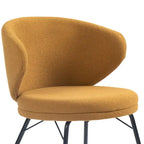 Chaises de salle à manger Boucle avec pieds en fer noir, ensemble de 2