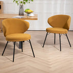 Chaises de salle à manger Boucle avec pieds en fer noir, ensemble de 2