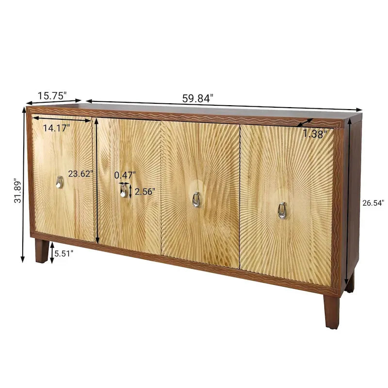 Armoire de rangement 4 portes / Buffet de salle à manger / Meuble d'appoint