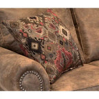 Canapé convertible rembourré en tissu suédine marron rustique - 37 x 86 x 40