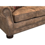Canapé convertible rembourré en tissu suédine marron rustique - 37 x 86 x 40