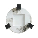 Tables basses gigognes rondes Blanches et Noires avec plateau en verre, lot de 2