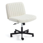 EROMMY Cross Legged Office ChairArmless Criss Cross Chair with WheelsHeight Adjustable for Office, Bedroom, Living Room - 