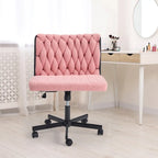 Chaise Criss-Cross sans accoudoirs avec roulettes | Réglable en hauteur | Blanc / Cerisier / Beige / Rose / Gris | Pour 1 personne