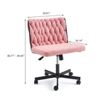 Chaise Criss-Cross sans accoudoirs avec roulettes | Réglable en hauteur | Blanc / Cerisier / Beige / Rose / Gris | Pour 1 personne