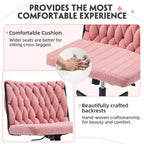 Chaise Criss-Cross sans accoudoirs avec roulettes | Réglable en hauteur | Blanc / Cerisier / Beige / Rose / Gris | Pour 1 personne