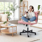 Chaise Criss-Cross sans accoudoirs avec roulettes | Réglable en hauteur | Blanc / Cerisier / Beige / Rose / Gris | Pour 1 personne