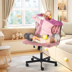 Chaise Criss-Cross sans accoudoirs avec roulettes | Réglable en hauteur | Blanc / Cerisier / Beige / Rose / Gris | Pour 1 personne