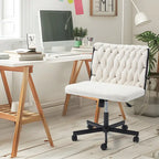 Chaise Criss-Cross sans accoudoirs avec roulettes | Réglable en hauteur | Blanc / Cerisier / Beige / Rose / Gris | Pour 1 personne