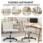 Chaise Criss-Cross sans accoudoirs avec roulettes | Réglable en hauteur | Blanc / Cerisier / Beige / Rose / Gris | Pour 1 personne