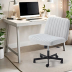 Chaise Criss-Cross sans accoudoirs avec roulettes | Réglable en hauteur | Blanc / Cerisier / Beige / Rose / Gris | Pour 1 personne