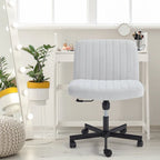 Chaise Criss-Cross sans accoudoirs avec roulettes | Réglable en hauteur | Blanc / Cerisier / Beige / Rose / Gris | Pour 1 personne