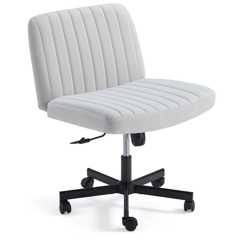 Chaise Criss-Cross sans accoudoirs avec roulettes | Réglable en hauteur | Blanc / Cerisier / Beige / Rose / Gris | Pour 1 personne