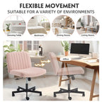 Chaise Criss-Cross sans accoudoirs avec roulettes | Réglable en hauteur | Blanc / Cerisier / Beige / Rose / Gris | Pour 1 personne