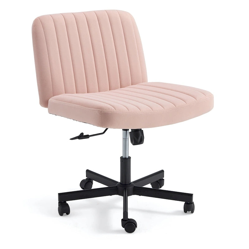 Chaise Criss-Cross sans accoudoirs avec roulettes | Réglable en hauteur | Blanc / Cerisier / Beige / Rose / Gris | Pour 1 personne