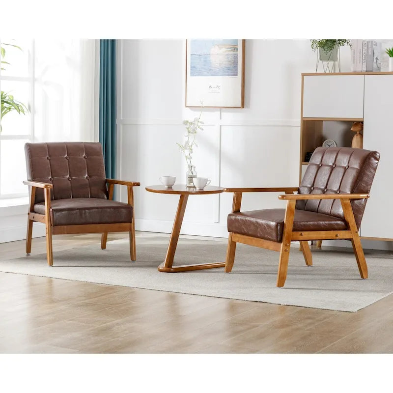 Lot de 2 fauteuils d'appoint avec table d'appoint, pour salon, chambre, bureau - 78 cm H x 64,5 cm L x 71 cm P