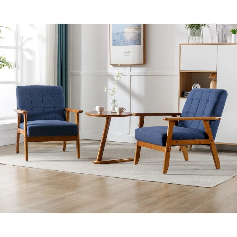 Lot de 2 fauteuils d'appoint avec table d'appoint, pour salon, chambre, bureau - 78 cm H x 64,5 cm L x 71 cm P