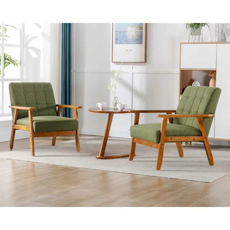 Lot de 2 fauteuils d'appoint avec table d'appoint, pour salon, chambre, bureau - 78 cm H x 64,5 cm L x 71 cm P