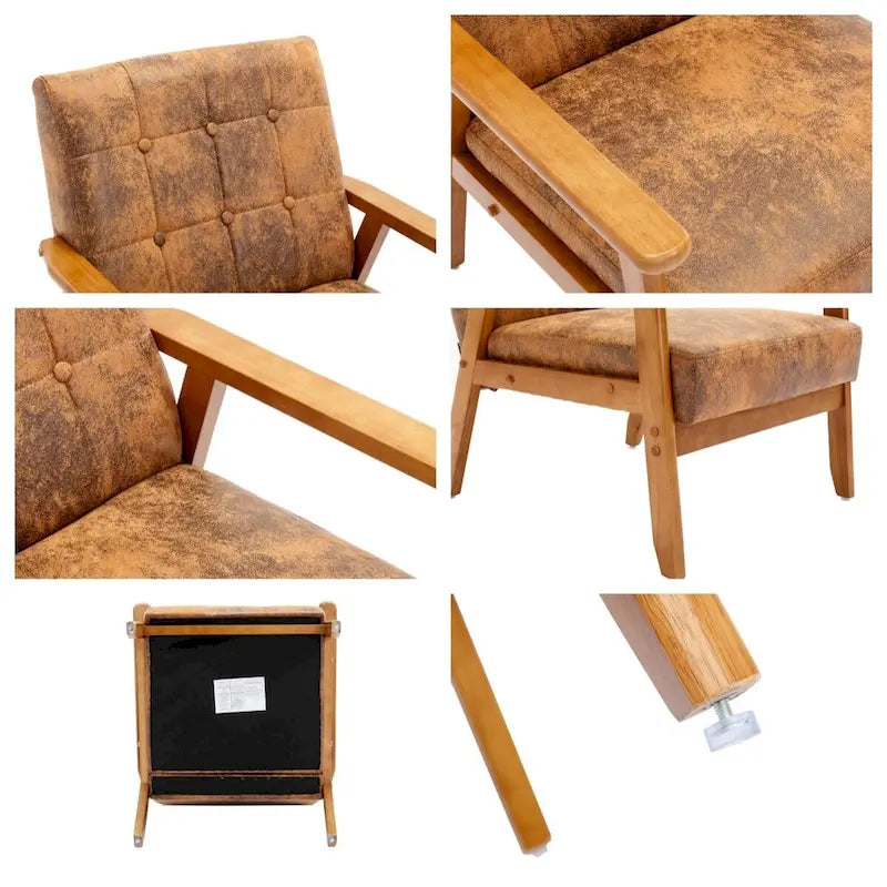 Lot de 2 fauteuils d'appoint avec table d'appoint, pour salon, chambre, bureau - 78 cm H x 64,5 cm L x 71 cm P