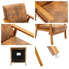 Lot de 2 fauteuils d'appoint avec table d'appoint, pour salon, chambre, bureau - 78 cm H x 64,5 cm L x 71 cm P