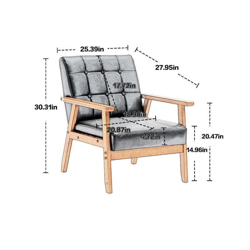 Lot de 2 fauteuils d'appoint avec table d'appoint, pour salon, chambre, bureau - 78 cm H x 64,5 cm L x 71 cm P