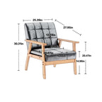 Lot de 2 fauteuils d'appoint avec table d'appoint, pour salon, chambre, bureau - 78 cm H x 64,5 cm L x 71 cm P