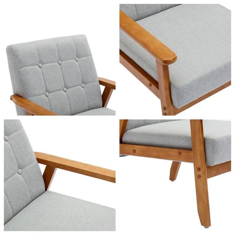 Lot de 2 fauteuils d'appoint avec table d'appoint, pour salon, chambre, bureau - 78 cm H x 64,5 cm L x 71 cm P