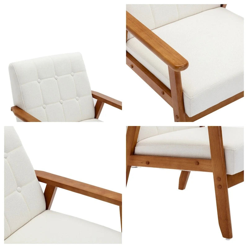 Lot de 2 fauteuils d'appoint avec table d'appoint, pour salon, chambre, bureau - 78 cm H x 64,5 cm L x 71 cm P