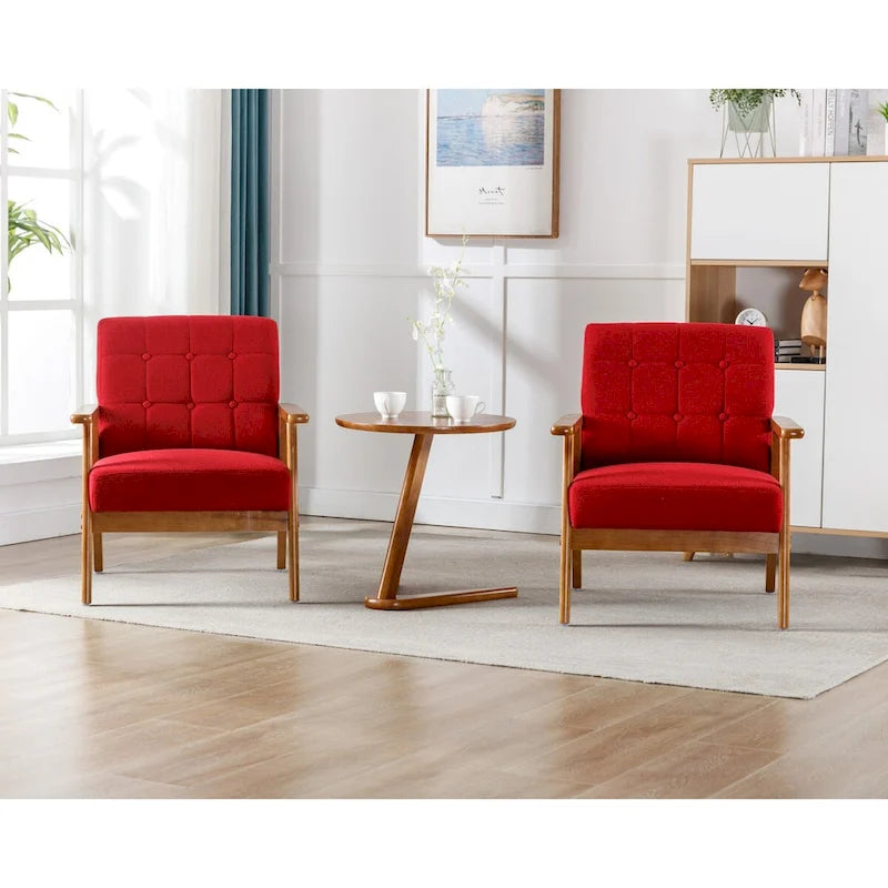 Lot de 2 fauteuils d'appoint avec table d'appoint, pour salon, chambre, bureau - 78 cm H x 64,5 cm L x 71 cm P