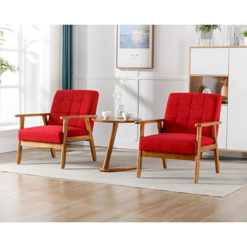 Lot de 2 fauteuils d'appoint avec table d'appoint, pour salon, chambre, bureau - 78 cm H x 64,5 cm L x 71 cm P