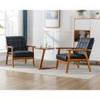 Lot de 2 fauteuils d'appoint avec table d'appoint, pour salon, chambre, bureau - 78 cm H x 64,5 cm L x 71 cm P