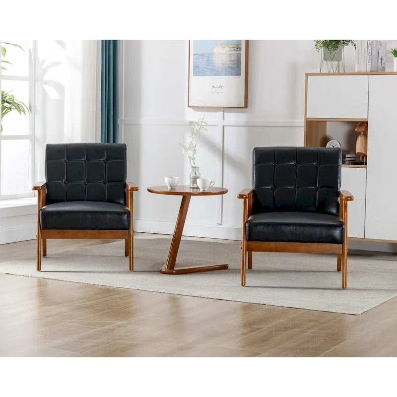 Lot de 2 fauteuils d'appoint avec table d'appoint, pour salon, chambre, bureau - 78 cm H x 64,5 cm L x 71 cm P