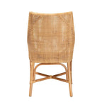 Chaise de salle à manger en rotin brun naturel style bohème moderne