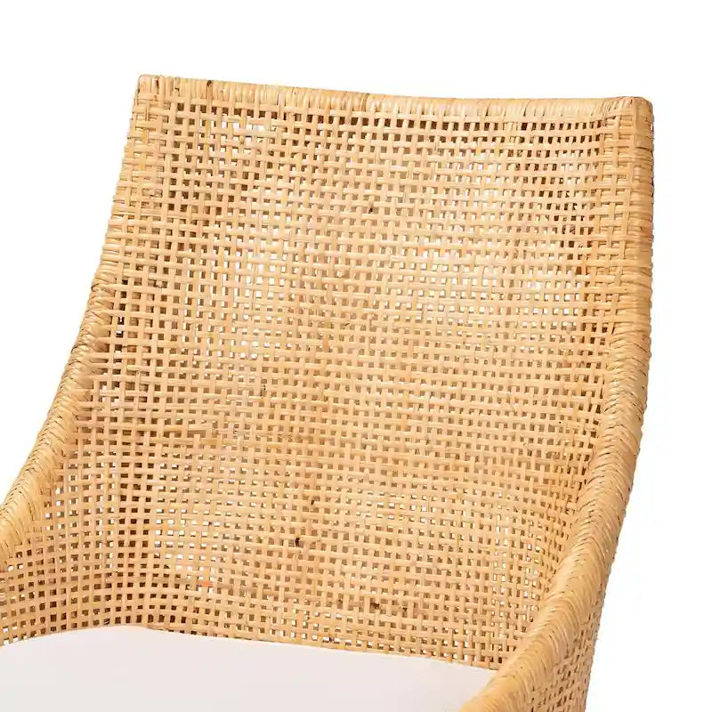Chaise de salle à manger en rotin brun naturel style bohème moderne