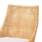 Chaise de salle à manger en rotin brun naturel style bohème moderne