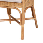 Chaise de salle à manger en rotin brun naturel style bohème moderne