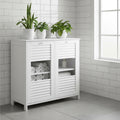Meuble de rangement pour linge sale à double bascule avec sac de rangement en tissu amovible – Blanc