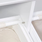 Meuble de rangement pour linge sale à double bascule avec sac de rangement en tissu amovible – Blanc