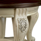 Table d'appoint ronde de 56 cm, table d'appoint de canapé en bois massif avec étagère, table de coin de salon facile à assembler