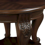 Table d'appoint ronde de 56 cm, table d'appoint de canapé en bois massif avec étagère, table de coin de salon facile à assembler